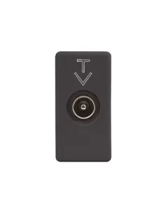 Gewiss pass-through TV socket, 9.5mm male connector, gw21386 system, black